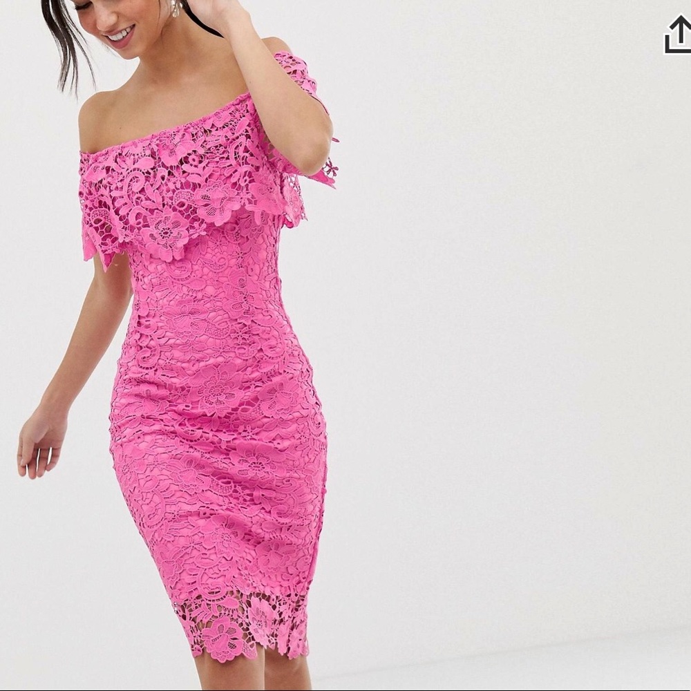 Paper Dolls bardot lace pencil dress